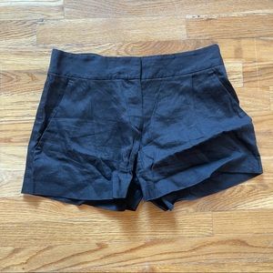 Theory Black Linen High Waisted Shorts